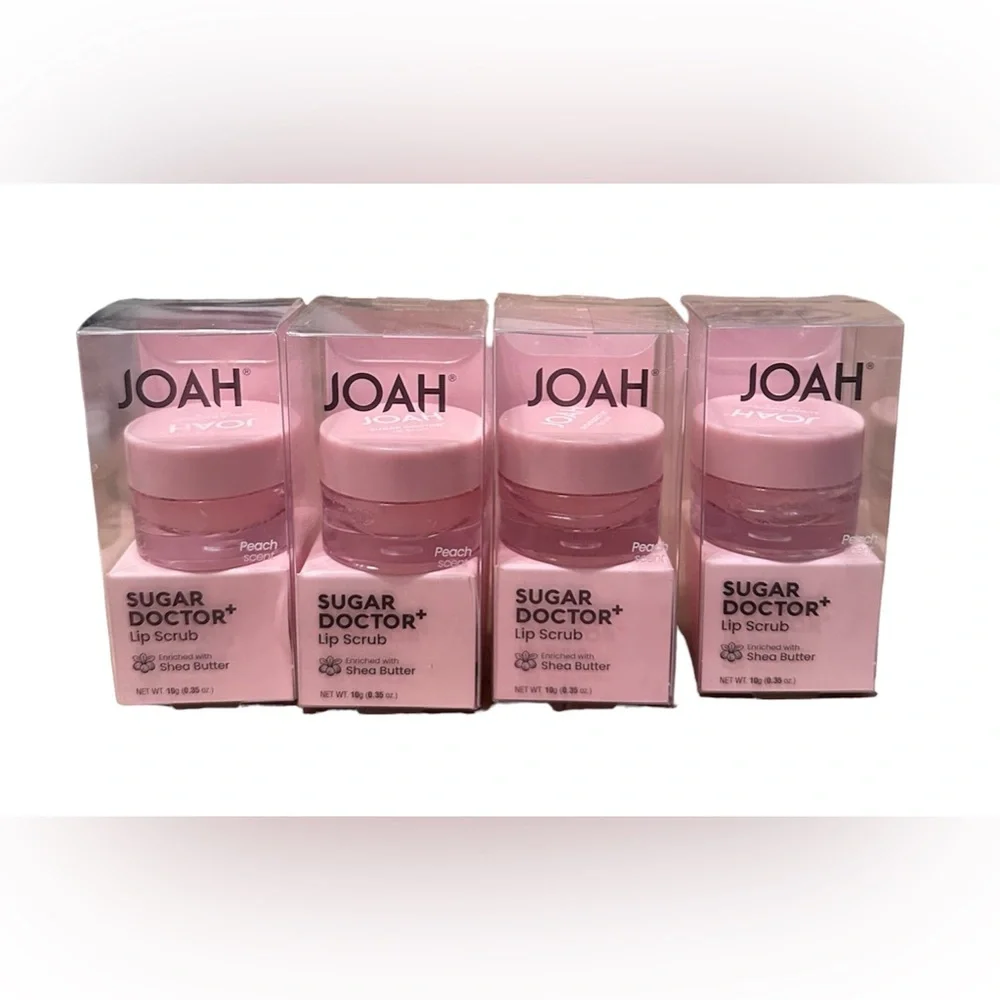 Joah Sugar Doctor Lip Scrub w/ Shea Butter PEACH SCENT X4 NEW